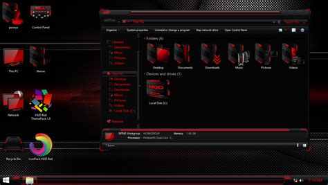 Hud Red Iconpack For Win788110 Skinpack Customize Your Digital