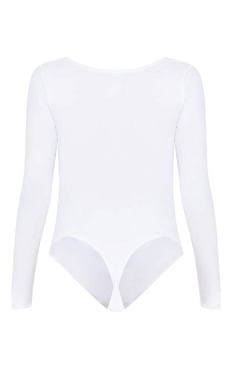 White Bodysuit Tops Prettylittlething Qa