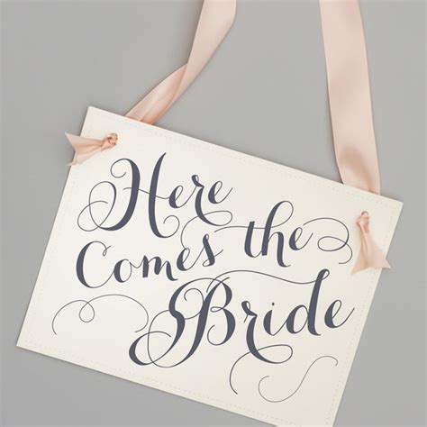 Here Comes The Bride Wedding Sign For Ring Bearer Flower Girl Pageboy
