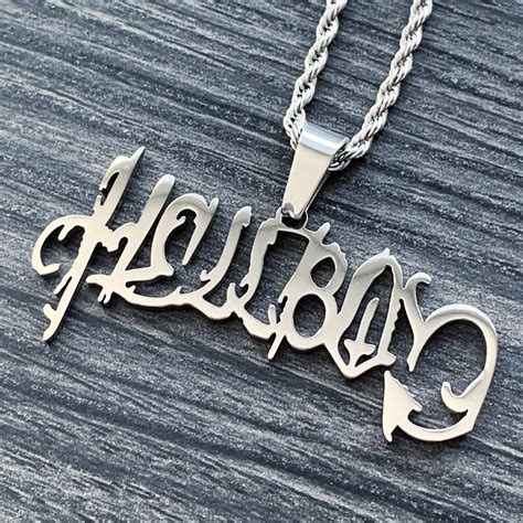 Hellboy Necklace Polished Stainless Steel Lil Peep Pendant Etsy