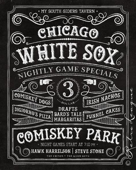 The White Sox And Bulls Play Here Vintage Chalkboard Free Flyer