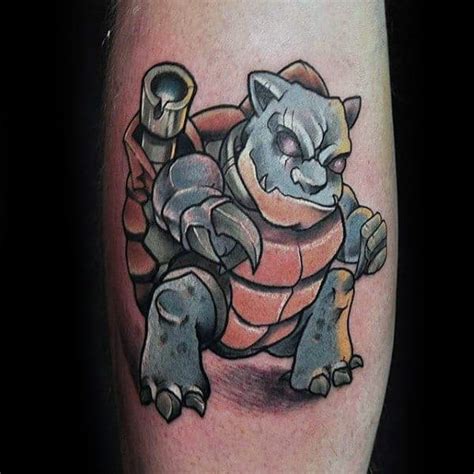 Tattooed blastoise 1st edition by @nerdyneely #009. 40 Blastoise Tattoo Designs For Men - Pokemon Ink Ideas
