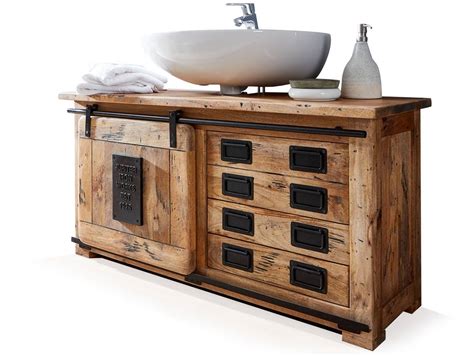 BRISTOL Waschbeckenunterschrank II, Material Massivholz, Mango rustikal