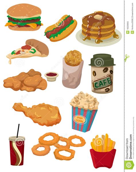 Cartoon Fast Food Icon Royalty Free Stock Photo Image