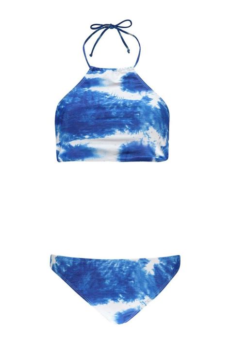 Brasilia High Neck Tye Dye Crop Bikini Crop Bikini Tye Tye Dye