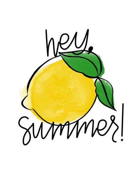 Summer Printables Lemon Decor Summer Chalkboard