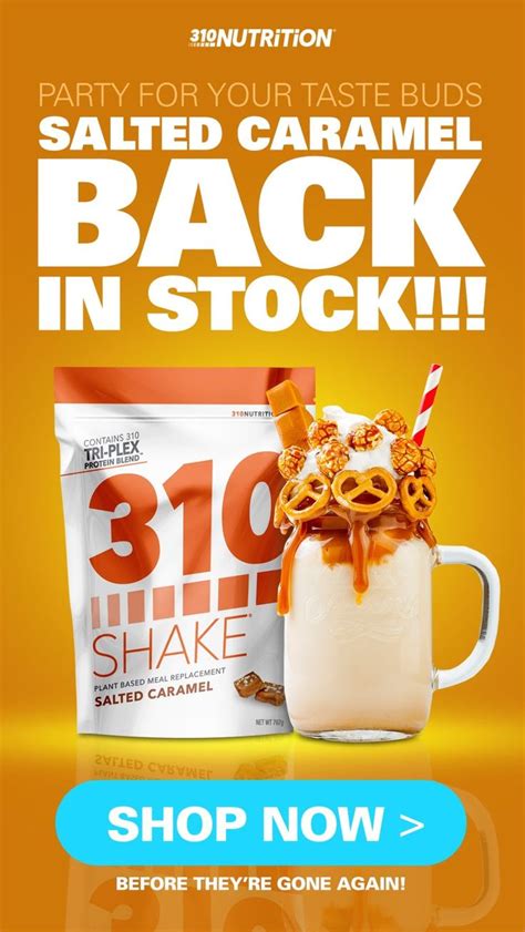 Salted Caramel Meal Replacement Shakes 310 Nutrition Healthy