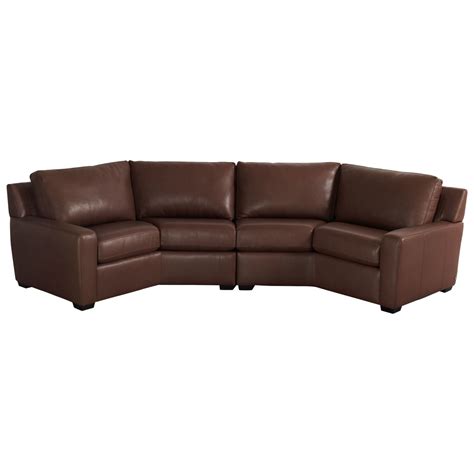 American Leather Lisben Contemporary Curved Sectional Sofa Sprintz