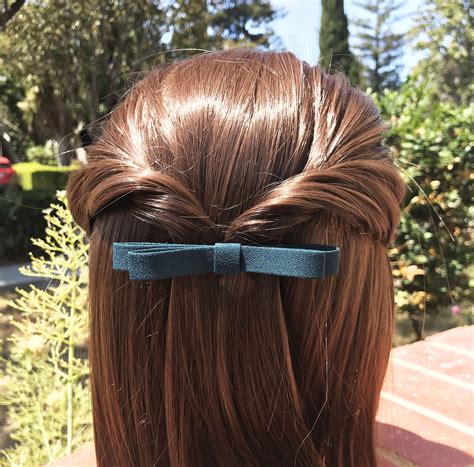 This is remy hair, therefore you don't have to worry about troubles. Dark green hair bow, adult hair bows, hair bows for women ...