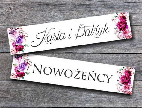 Tablice rejestracyjne, rejestracja w samochodzie to unikalny numer identyfikujący auto. Tablice rejestracyjne ślubne Nowożeńcy, imiona TAB002 ...