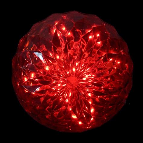 Northlight 20 Count Red Led Hanging Crystal Sphere Ball Outdoor