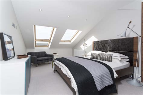 Modern Bedroom In A Loft Conversion To A Penthouse Apartment In London