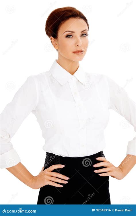 beautiful woman with her hands on her hips royalty free stock image image 32548916