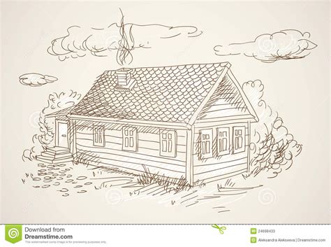 Bridge scenery drawing for beginners. Simple village house stock vector. Illustration of design ...