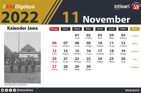 Kalender Jawa November 2022 Lengkap Dengan Perhitungan Hari Baik