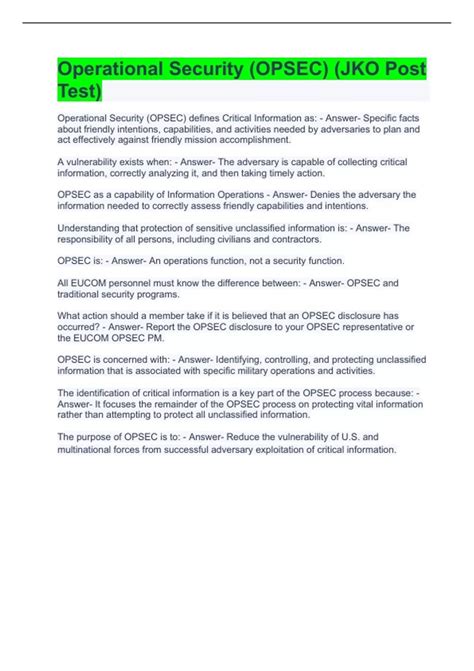 OPSEC Exam Bundle - Stuvia US