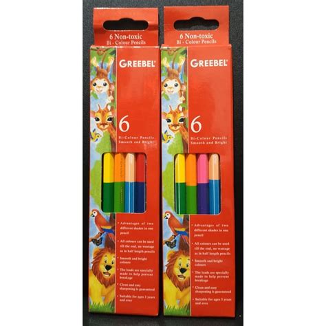 Jual Pensil Warna Greebel 6 Bi Colour Pencils Shopee Indonesia