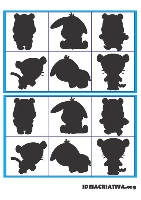 Jogo de formas, numeros e cores. Jogo da Memória e Jogo das Sombras Turma do Pooh Baby ...