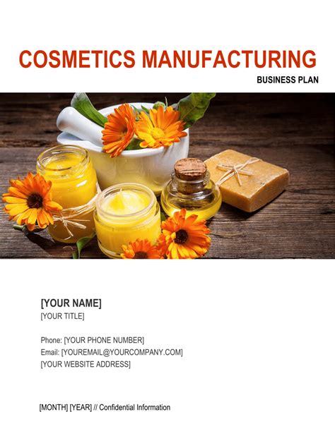 You can download our business plan template (including a full, customizable financial model) to your computer here. Cosmetics Manufacturing Business Plan Template | by ...