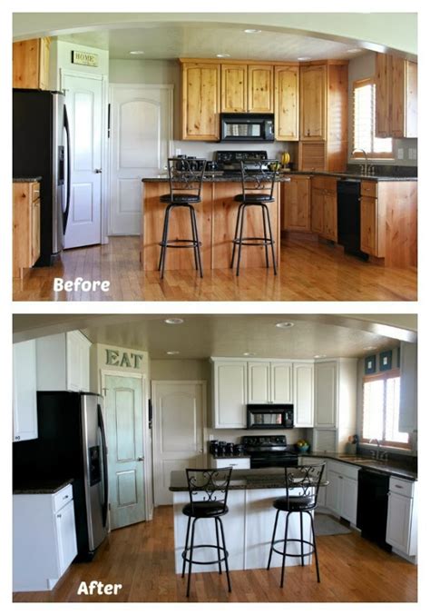 Painted White Kitchen Cabinets Before And After Online Information