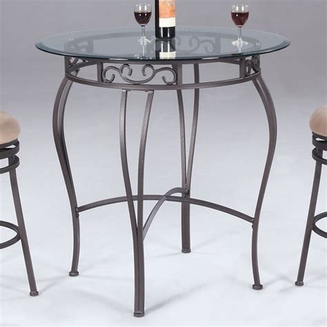 Made in spain, circa 1900, this oak table with lyre legs has a unique wrought iron stretcher. Wrought Iron Round Counter Height Table Chintaly Imports ...