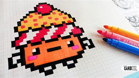 Pixel art très facile : Handmade Pixel Art - How To Draw Kawaii CupCake #pixelart ...