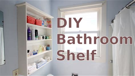 If you have a relatively small bathroom and just don't have room to put in cabinets, you can actually hang baskets of different sizes from the wall and give yourself storage. Building a DIY Bathroom Wall Shelf for Less Than $20 - YouTube