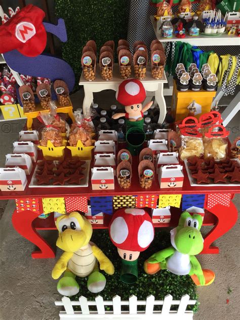 Mario Bros Party Ideas Candybar Lovelyideas Mariobros En 2019