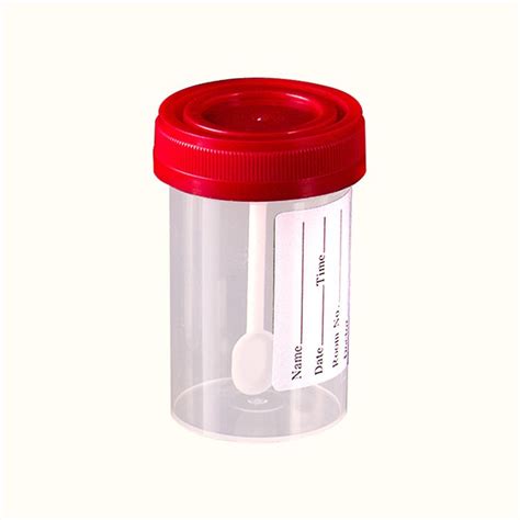 China Customized Hospital Sterile Stool Urine Container With Spoon 30ml