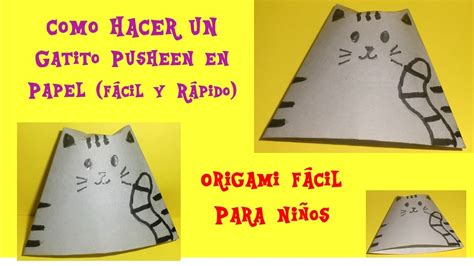 Como Hacer A Pusheen En Papel Origami Facil Para NiÑos Pusheen Cat