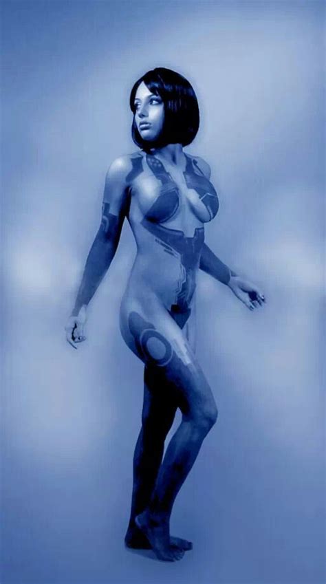 Cortana Cosplay Model Body Paint