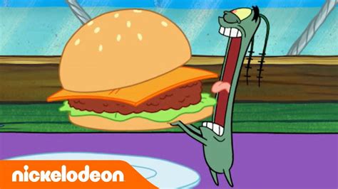 Bob Esponja O Plankton Come Um Hambúrguer De Siri De Uma Vez Só