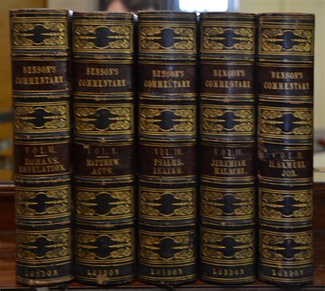 5 volumes of Benson's Commentary ' The Holy Bible containing the old