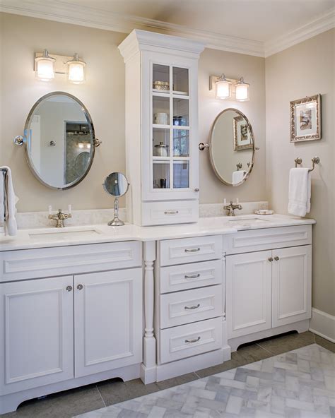 Master Bathroom Renovation With Tower And Double Vanity Master Bathroom Vanity Master