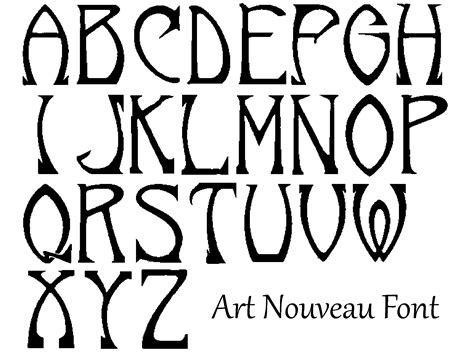 Art Nouveau Font Lettering Art Nouveau Unique Items Products