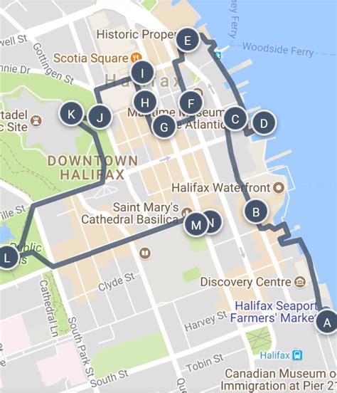 Historic Halifax Canada Walking Tour Map And Sightseeing Guide