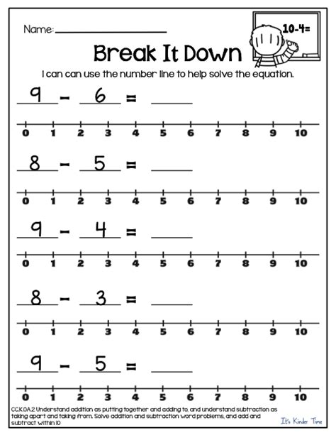 Number Line Fun Addition Subtraction Number Line Kindergarten