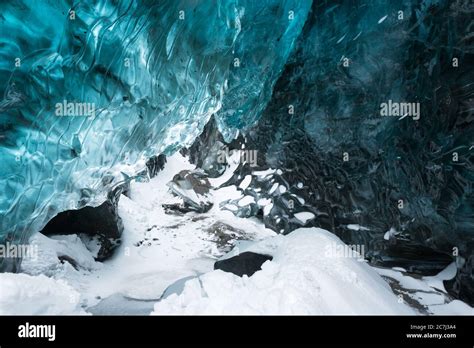 Inside The Blue Ice Cave Vatnajokull Glacier Iceland Stock Photo Alamy