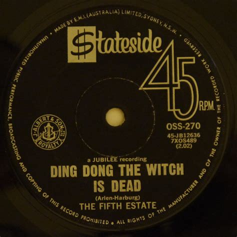 The Fifth Estate Ding Dong The Witch Is Dead The Rub A Dub 1967