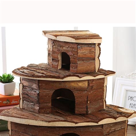Wooden Hamster House Small Pets Hideout Hamster Cage Play Etsy