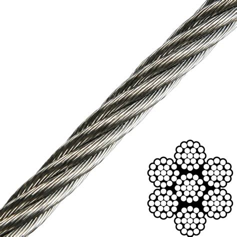 12 X 50 7x19 316 Stainless Steel Aircraft Cable