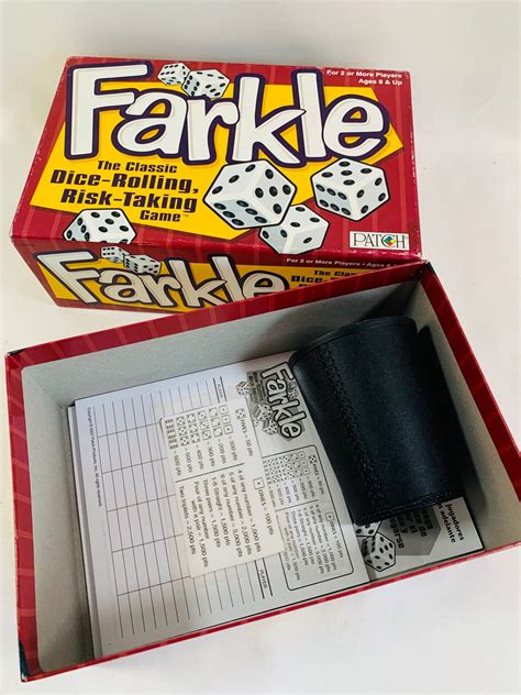 Farkle Dice Game Complete With Dice Cup Score Pad And Etsy