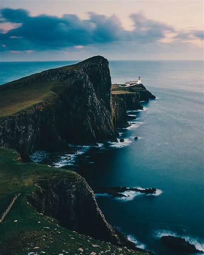 Drone Neist Point Lighthouse Skye Scotland Isle
