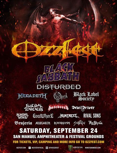 Ozzfest 2016 Black Sabbath Disturbed Megadeth And Opeth