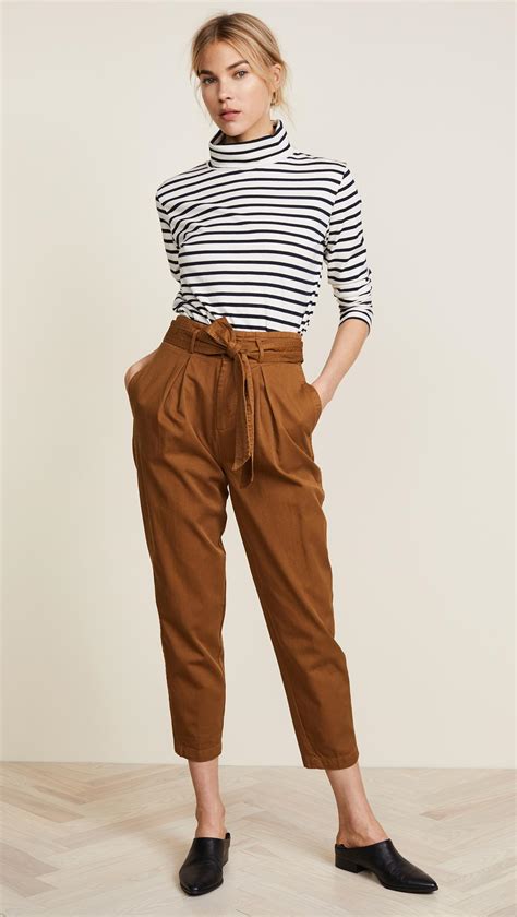 Free People Cotton High Waist Pegged 90s Pants In Brown