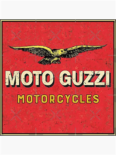 Vintage Moto Guzzi Motorcycle Emblem Poster By Evtheone Redbubble