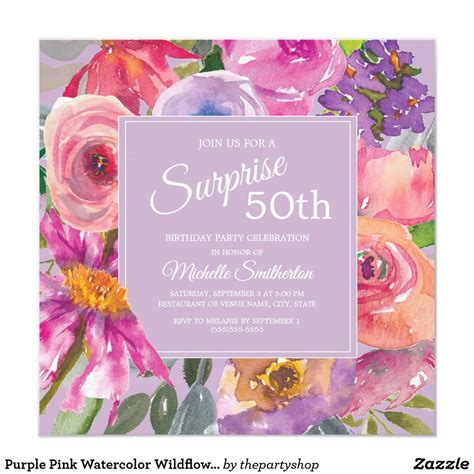 Wildflowers Birthday Party Invitations Free Printable
