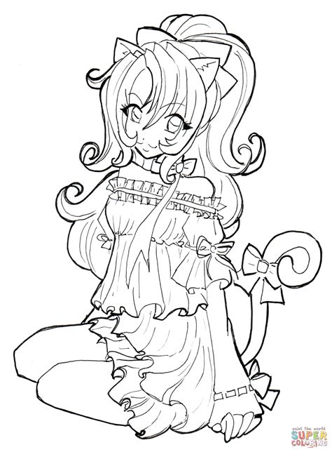 Coloring is so popular that we offer everything from butterfly coloring pages to whale coloring pages.these pages, though, are specifically for teen girls. Anime Fox Girl Cute Coloring Pages - Coloring Home