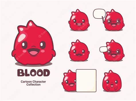 Premium Vector Blood Cartoon Character Vector Illustration