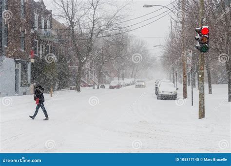 First Snow Storm Of The Season Hits Montreal Canada Editorial Image
